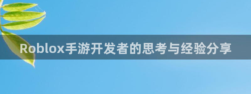 巅峰国际注册：Roblox手游开发者的思考与经验分享